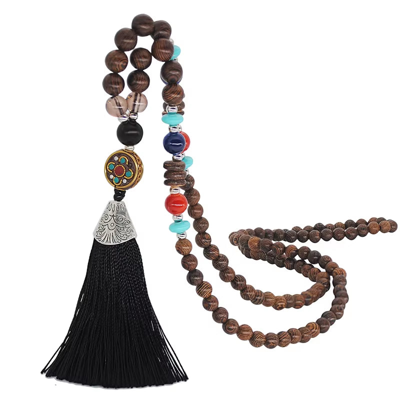 Bohemia Long Necklace Women Long Chain Sweater Chain Ethnic Tassel Necklaces Bijoux Femme Colar Clothing Jewelry Wholesale Bff