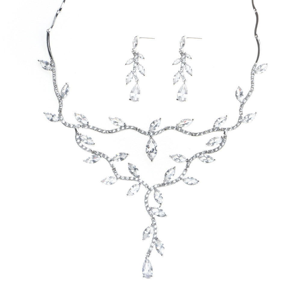 Zircon Necklace Bride Set in Europe and America