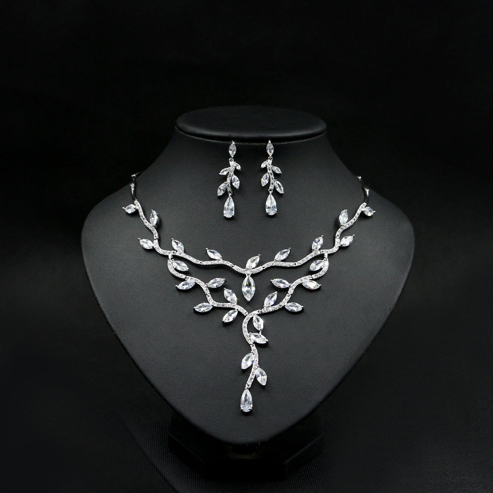 Zircon Necklace Bride Set in Europe and America