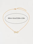 1Pc Cubic Zirconia Infinity Symbol Charm Necklace Copper Jewelry