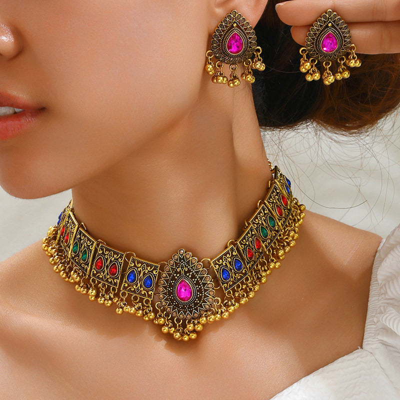 Peacock Teardrop Jewelry Set - Necklace & Earrings