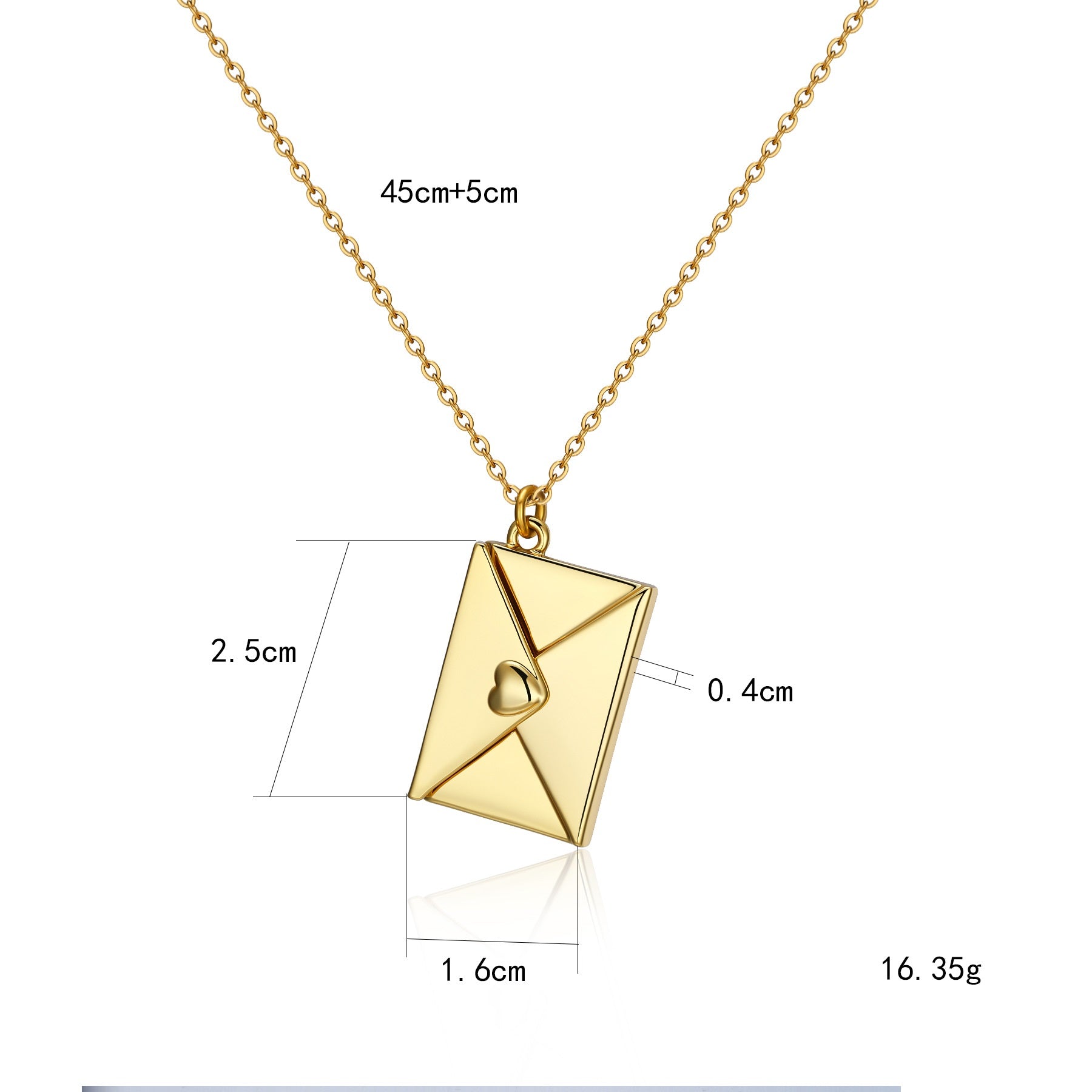 Envelope Love Letter Pendant Necklace