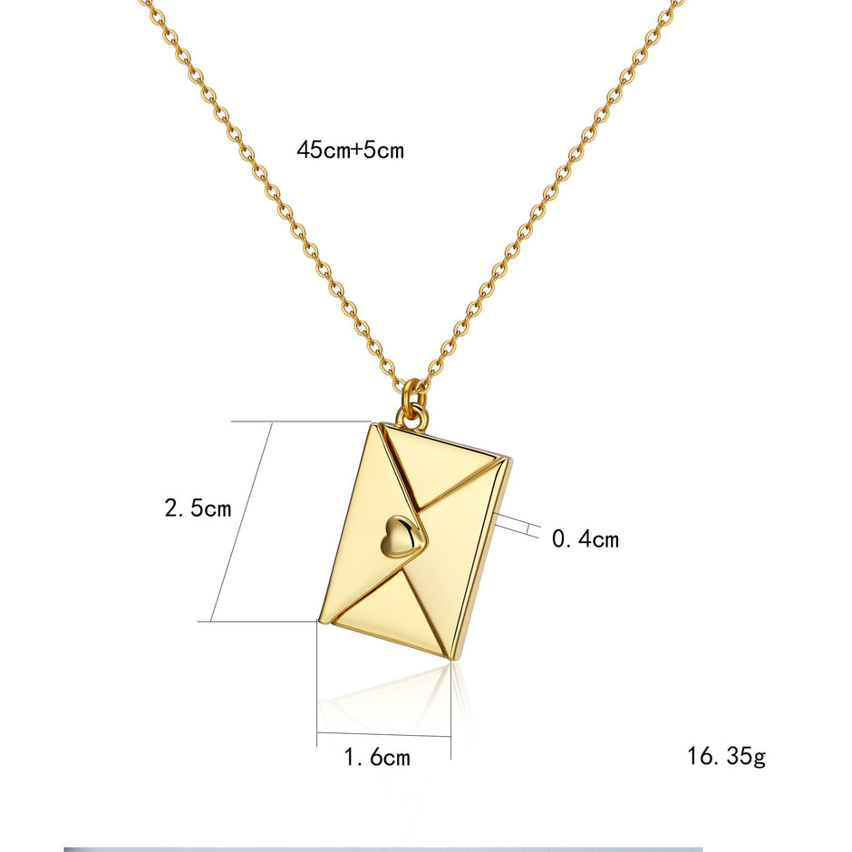 Envelope Love Letter Pendant Necklace