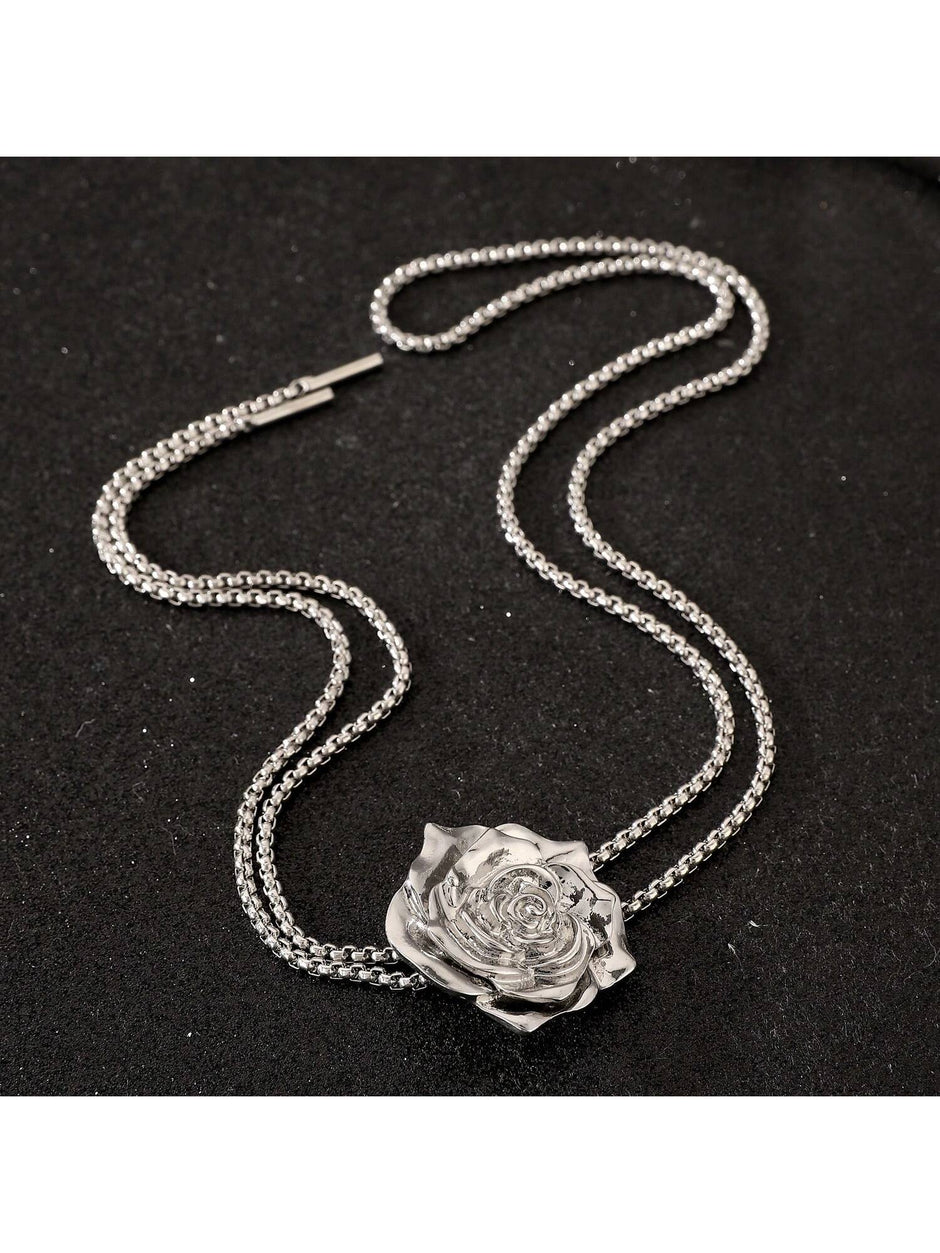 1Pc Geometric Charm Y Lariat Necklace, Stainless Steel Jewelry