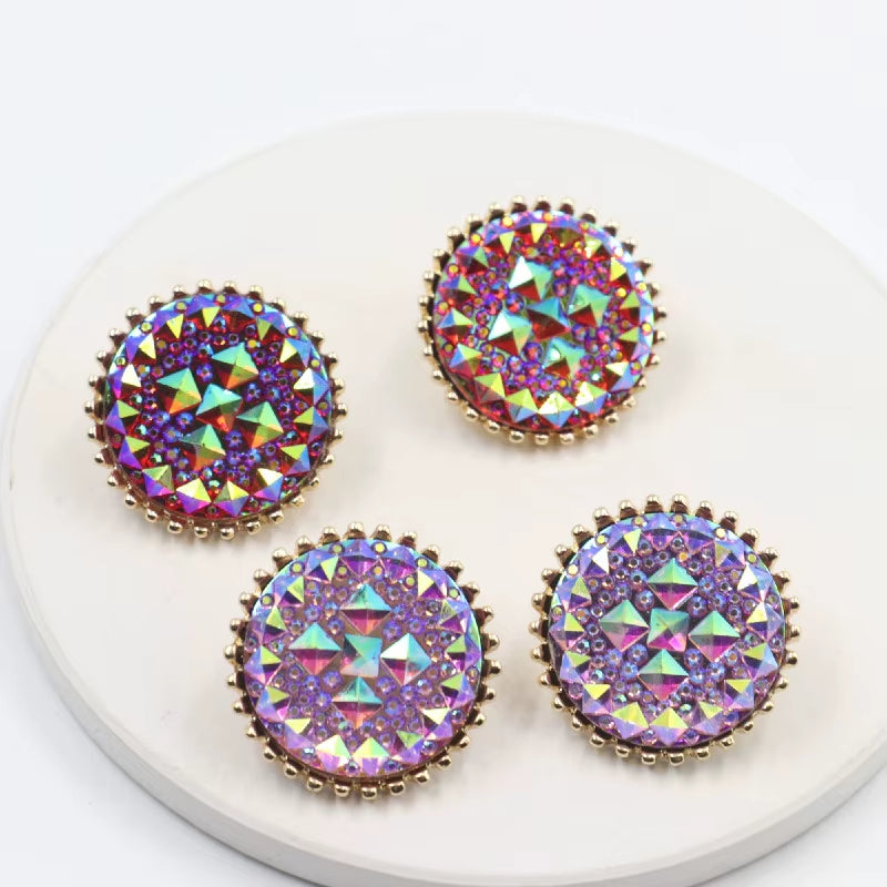 Rhinestone Iridescence Flash Exaggerated Earrings for Women Wedding Party Club Sexy Fashion Jewelry Accessories Brincos