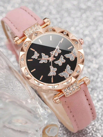 5Pcs Cute White Silicone Watch Girls Quartz Watch Necklace Bracelet Earrings Jewelry Jewelry Set Halloween Gift Christmas Gift Friends the Best Choice