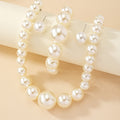French Pearl Jewelry Set (Earrings, Bracelet & Necklace)