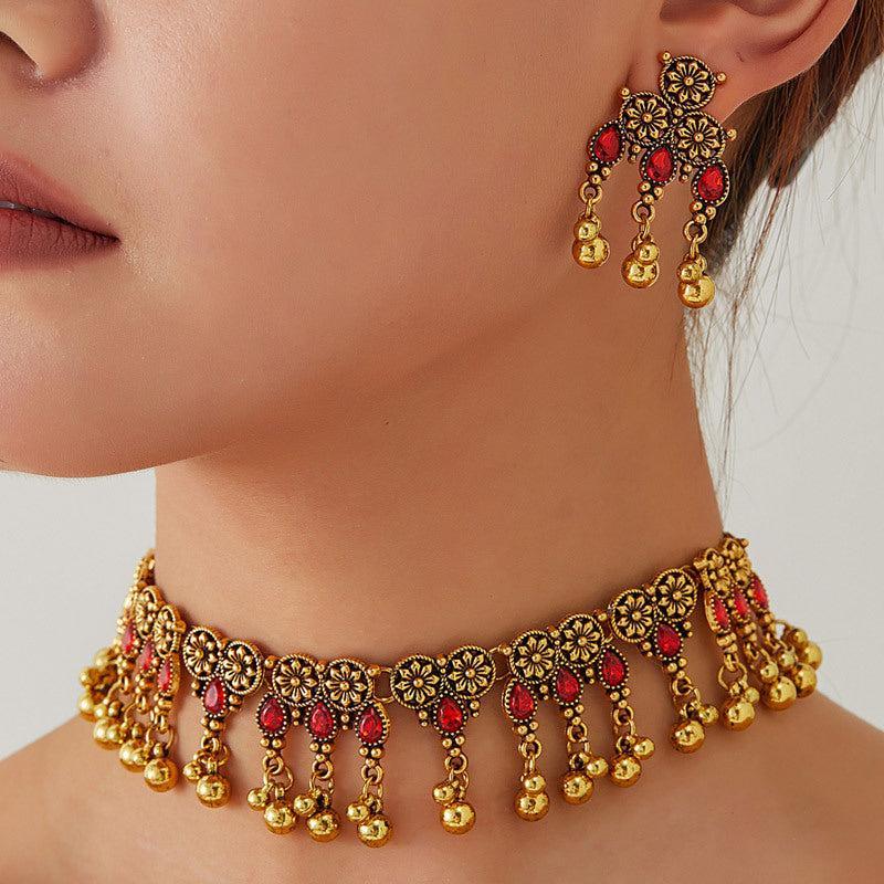Vintage Gold Gemstone Jewelry Set