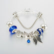 Blue Crystal Angel Wing Bracelet
