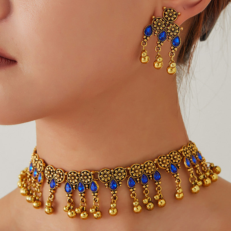 Vintage Gold Gemstone Jewelry Set