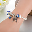 Blue Crystal Angel Wing Bracelet