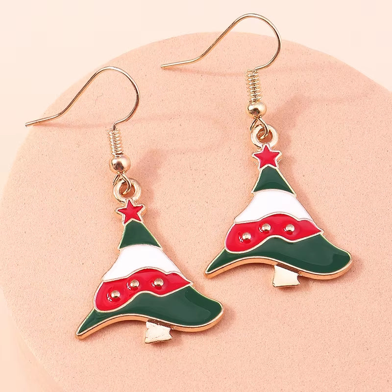 Cute Colorful Christmas Tree Drop Earrings for Women Festival Christmas Dangle Earrings Girls Party Jewelry Gifts