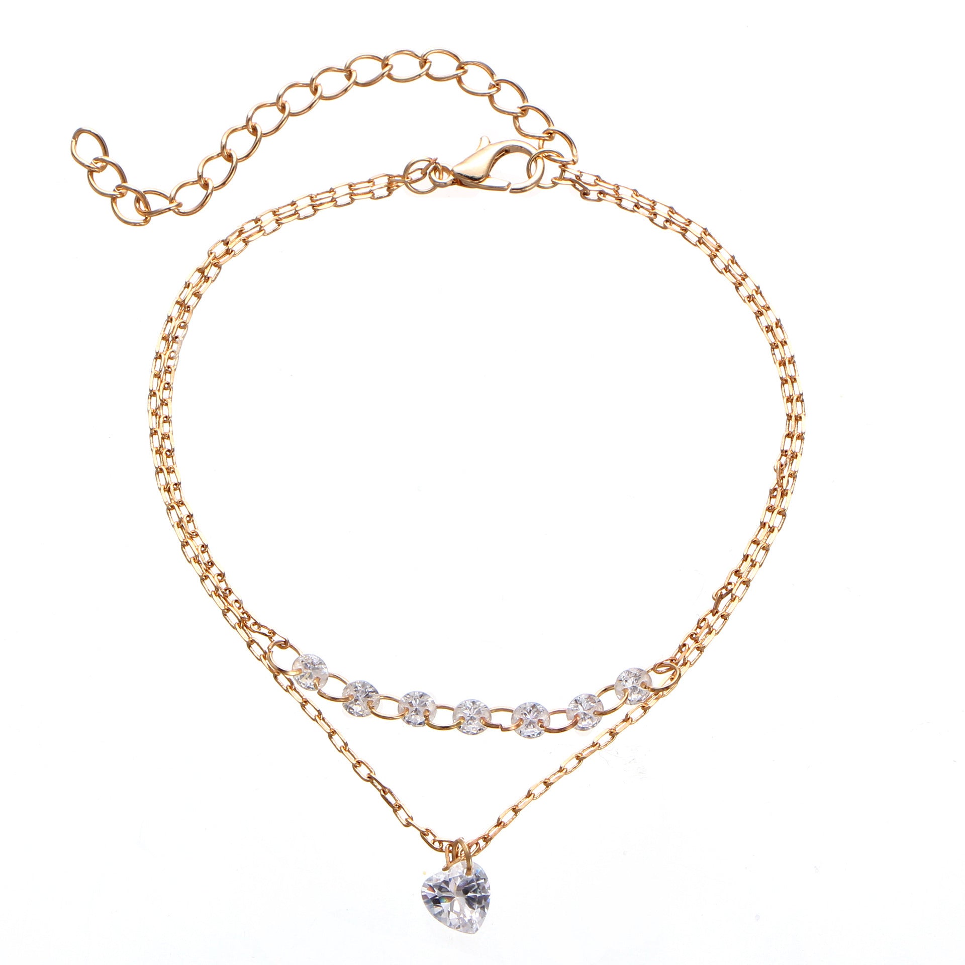 Double Heart Crystal Bracelet