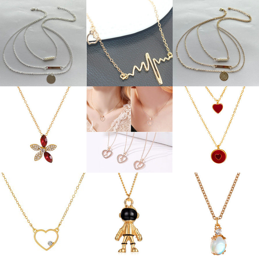 Wave Pendant Clavicle Necklace