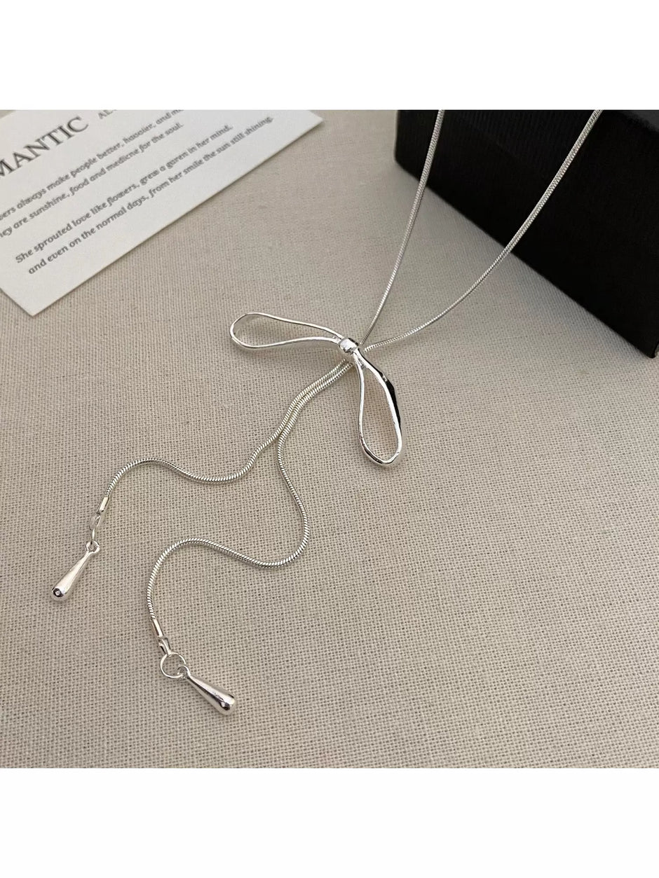 1Pc Geometric Charm Y Lariat Necklace, Stainless Steel Jewelry