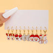Christmas Earring Set Creative Design Santa Claus Snowman Snowflake Stars Christmas Tree Earrings and Earrings