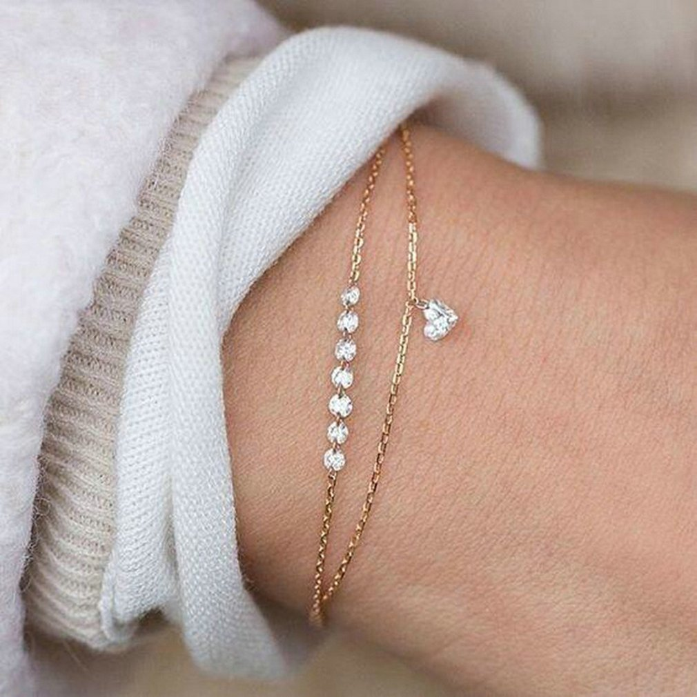 Double Heart Crystal Bracelet
