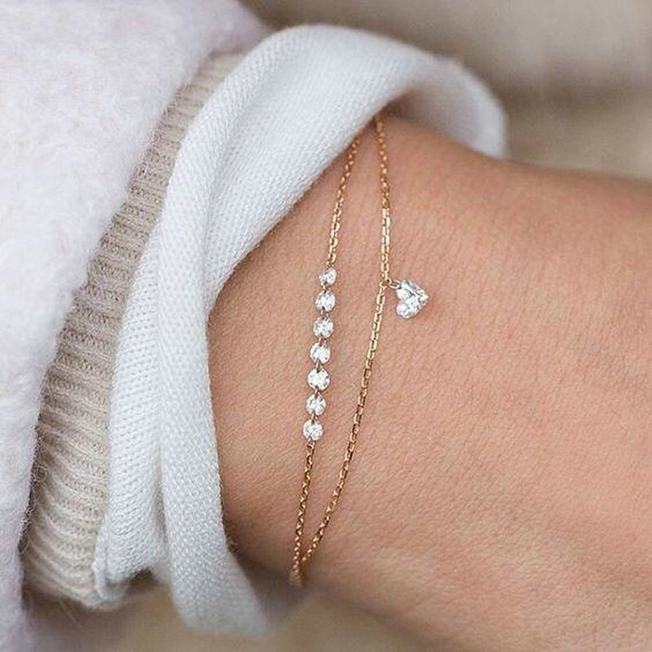 Double Heart Crystal Bracelet