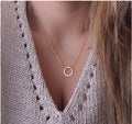 Gold Lariat Drop Pendant Necklace