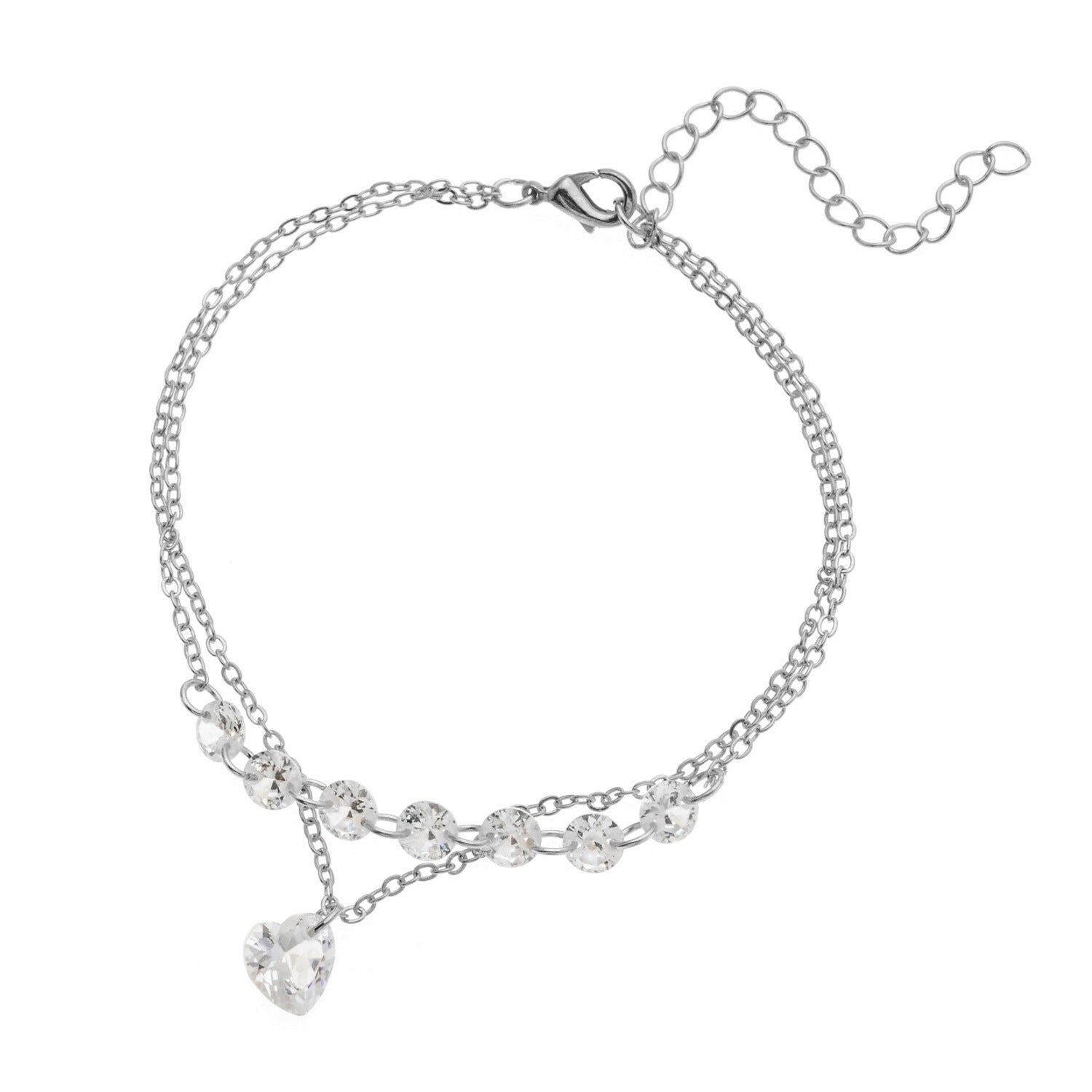 Double Heart Crystal Bracelet