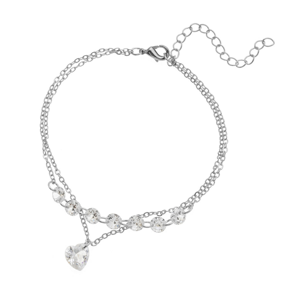 Double Heart Crystal Bracelet