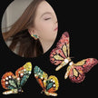 Fairy Sweet Fashion Retro Earrings Butterfly Diamond Stud Earrings Princess Earrings Woman