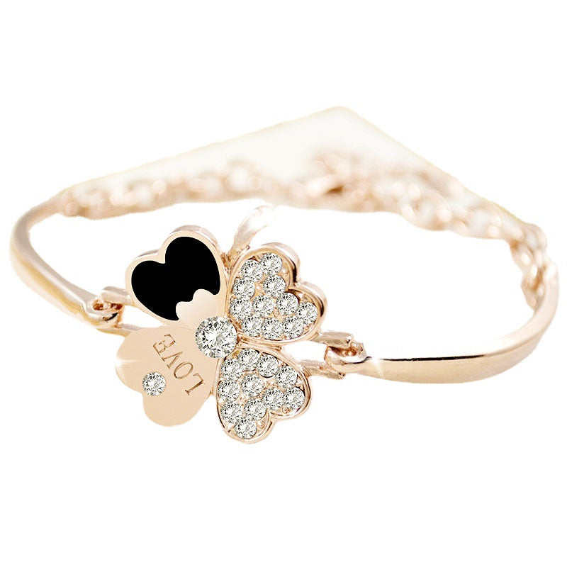 Rose Gold Four Leaf Clover Bracelet