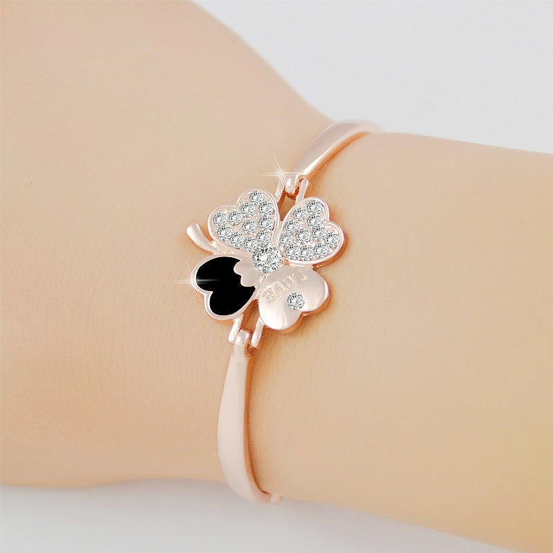 Rose Gold Four Leaf Clover Bracelet