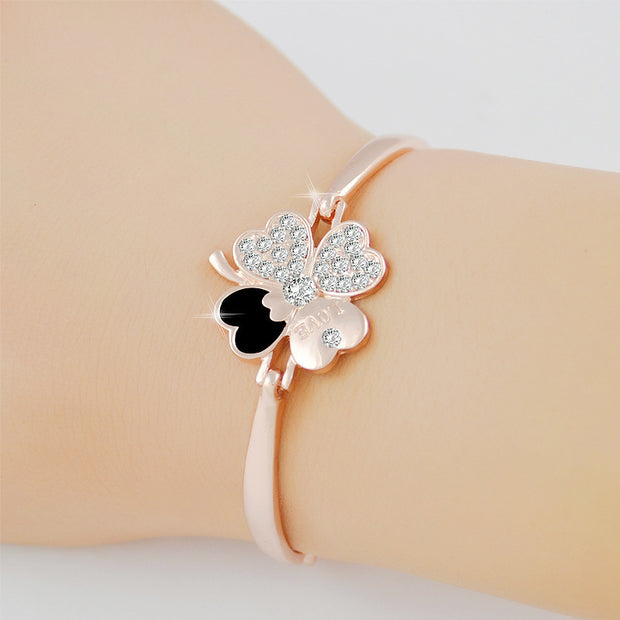 Rose Gold Four Leaf Clover Bracelet
