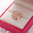 Crystal Zircon Flower Open Ring