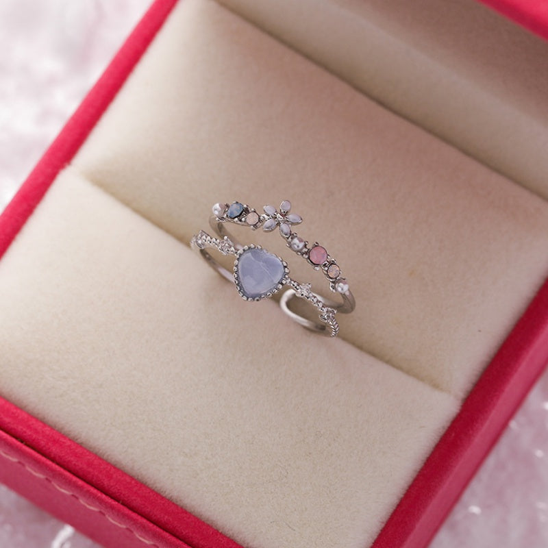 Crystal Zircon Flower Open Ring