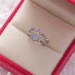 Crystal Zircon Flower Open Ring