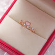 Crystal Zircon Flower Open Ring
