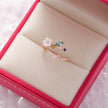 Crystal Zircon Flower Open Ring