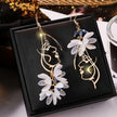 Wild Rose Rhinestone Tassel Earrings