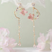 Wild Rose Rhinestone Tassel Earrings