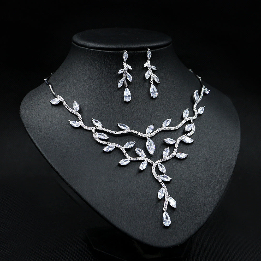 Zircon Necklace Bride Set in Europe and America