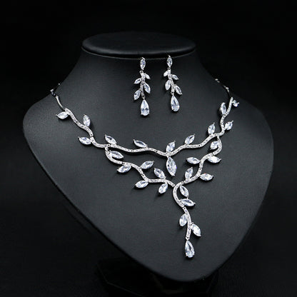 Zircon Necklace Bride Set in Europe and America