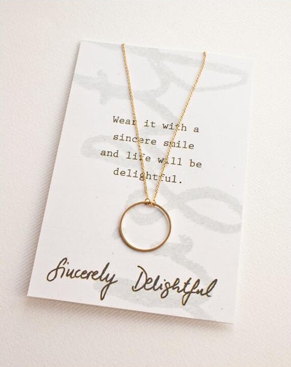 Gold Lariat Drop Pendant Necklace