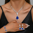 Sapphire & Ruby Teardrop Jewelry Set