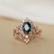 Blue Crystal Rose Gold Branch Ring