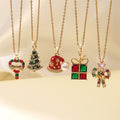Cross-Border Hot-Selling Christmas Tree Stainless Steel Zircon Necklace Fashion Design Versatile Copper Micro-Inlaid Necklace High-End Jewelry