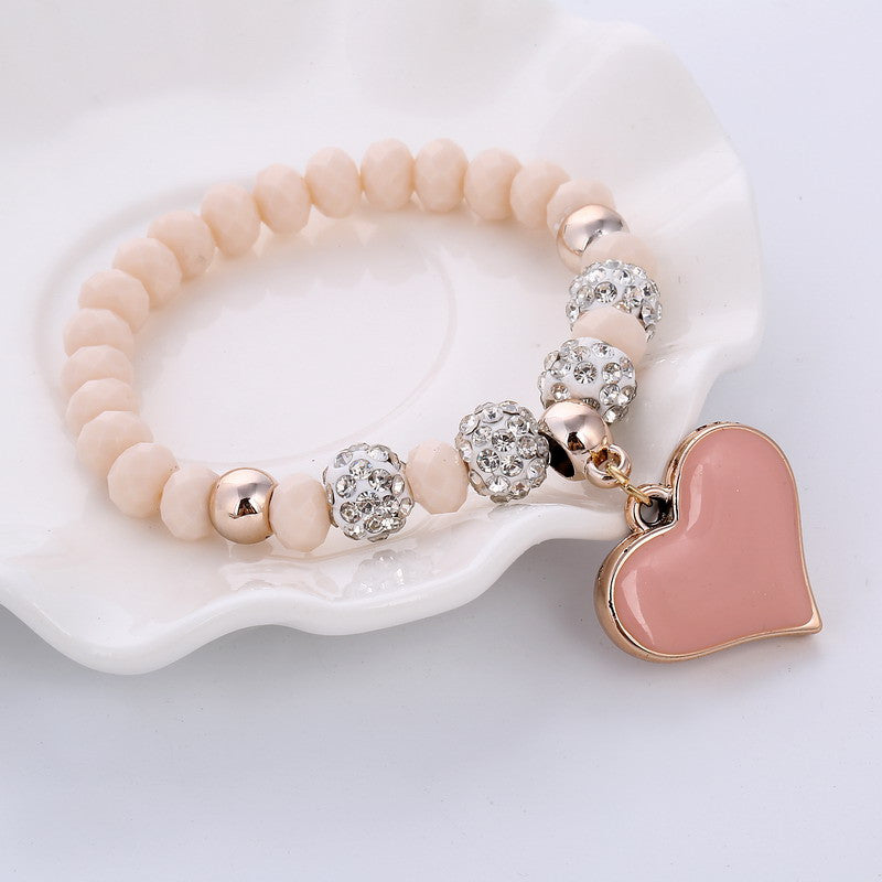 Love Pendant Crystal Bracelet
