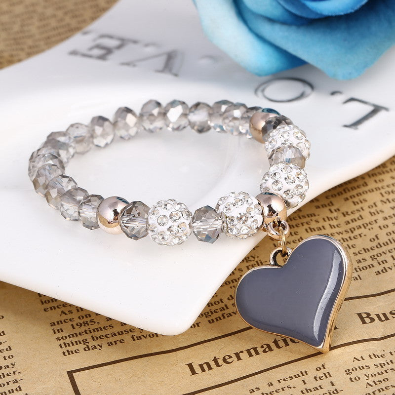 Love Pendant Crystal Bracelet