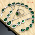 Water Drop Ruby & Topaz Jewelry Set (5-Piece)