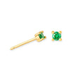 18K Gold Plated 925 Silver Birthstone Stud Earrings - Mini Colored Zircon