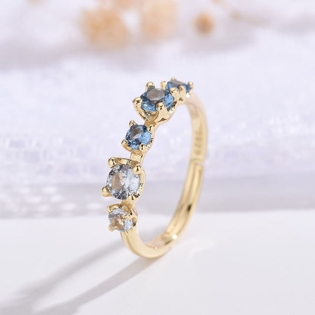 Gradient Blue Topaz & Zircon Ring