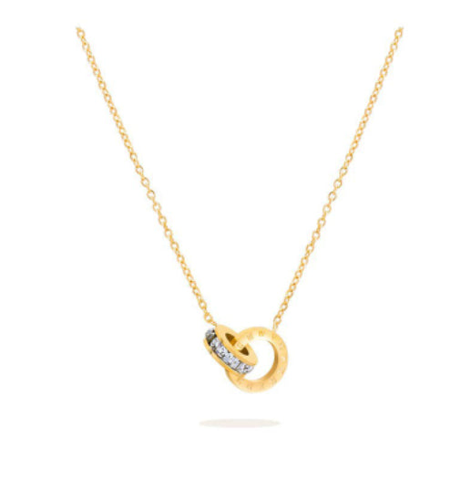 Roman Double Ring Titanium Steel Jewelry Set