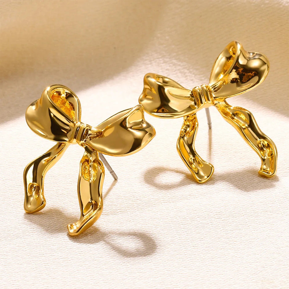 Bow Earrings Simple Style Fashionable and Versatile Earrings