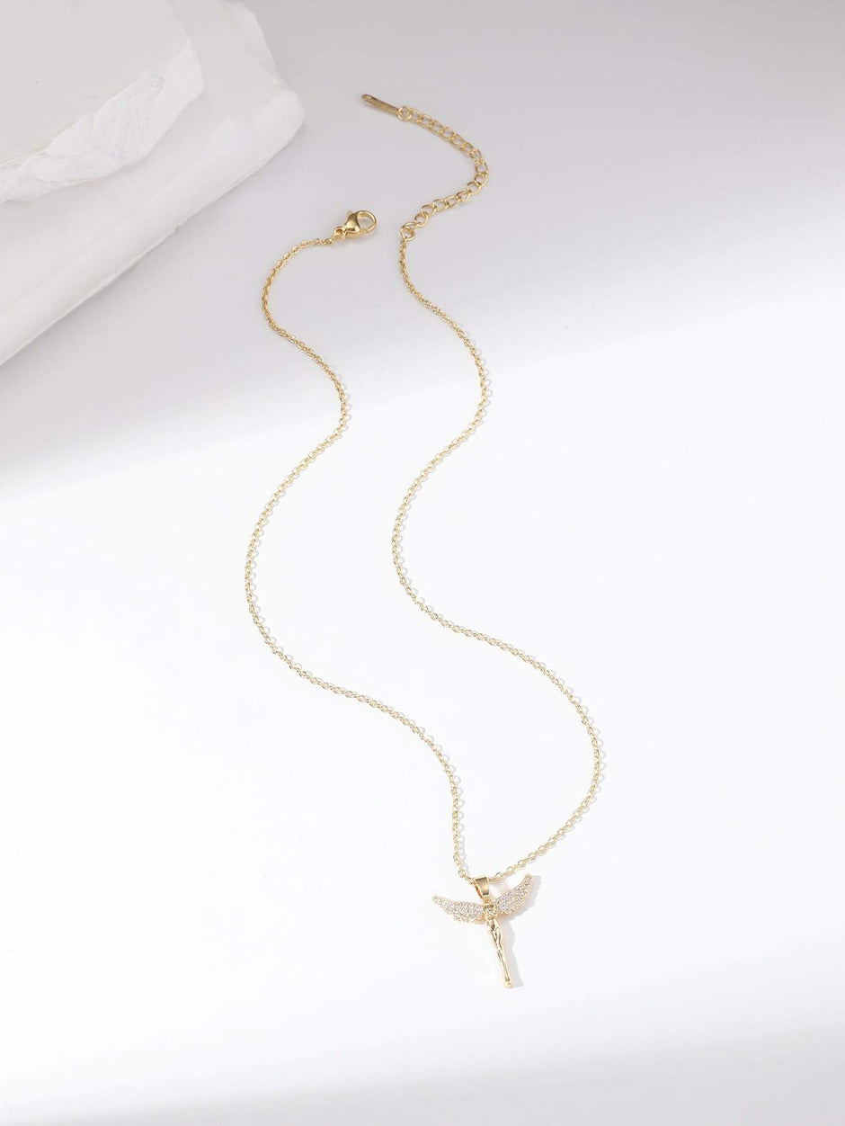 1Pc Classic & Delicate Lucky Goddess Angel Pendant Women'S Clavicle Necklace Decoration Gift
